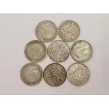 8 SILVER THREEPENNY PIECES