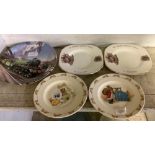 2 BUNNYKINS PLATES ETC