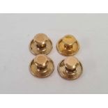 FOUR 9ct BUTTON STUDS, 2.