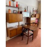 TEAK MODULAR LADDERAX STYLE LOUNGE UNIT WITH BUILT IN DESK