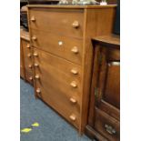 TEAK CHEST OF 6 DRAWERS, 30" WIDE,