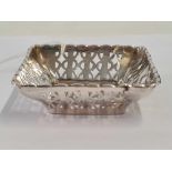 SQUARE SILVER PIERCED DISH, LONDON 1933 BY RP,