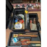 2 SMALL PLASTIC TOOL BOXES WITH CONTENTS
