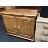 MODERN STRIPPED PINE CUPBOARD