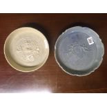 2 CHINESE BOWLS, 1 DECORATED WITH ANIMALS & BIRDS,