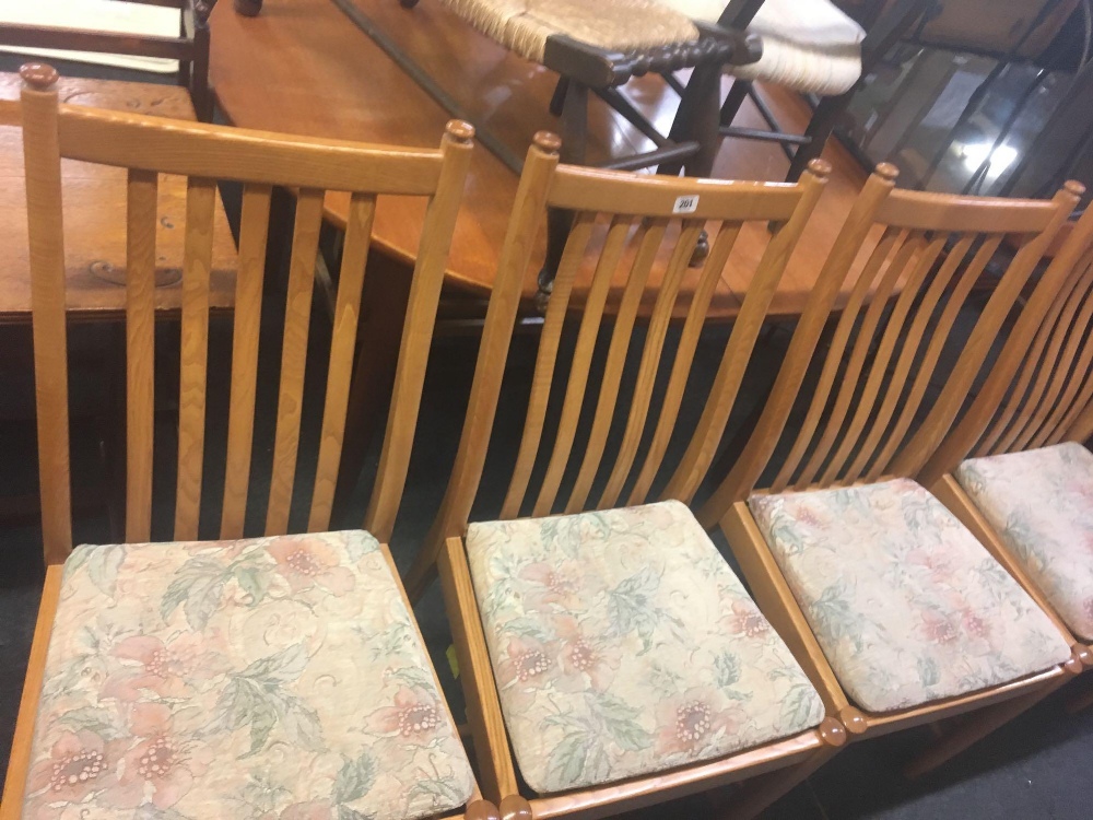 A SET OF 4 ERCOL WINDSOR UPHOLSTERED DINING CHAIRS IN SUPERB CONDITION - Image 2 of 4