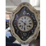 WOOD FRAMED SHABBY CHIC STRIKING WALL CLOCK WITH HAND PAINTED FRAME & M.O.