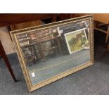 MODERN GILT FRAMED BEVELLED EDGE MIRROR,