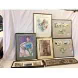 6 VARIOUS LARGE FRAMED PRINTS