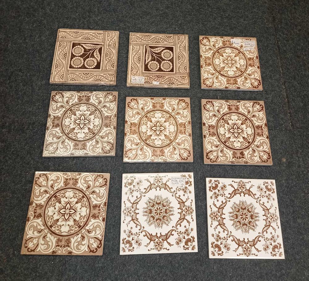 9 VINTAGE CERAMIC TILES