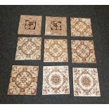 9 VINTAGE CERAMIC TILES