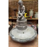 RE-CONSTITUTED STONE 3 PIECE GARDEN FOUNTAIN,