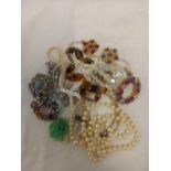 A BAG OF DRESS JEWELLERY