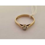 9ct SOLITAIRE DIAMOND (0.15pts) RING, 1.