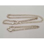 SILVER FLAT LINK NECKLACE & BRACELET