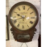 MAHOGANY PENDULUM WALL CLOCK BY C PATIENT OF NOTTING HILL (NO PENDULUM OR KEY)