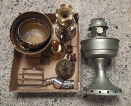 CARTON WITH MISC BRASS WARE INCL; 2 BELLS,