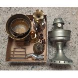 CARTON WITH MISC BRASS WARE INCL; 2 BELLS,