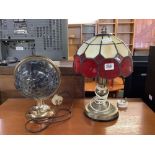 TIFFANY STYLE TABLE LAMP & GLOBE STYLE TABLE LAMP WITH COLOUR CHANGE EFFECT