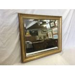 GOLD WOOD FRAMED BEVELLED EDGE MIRROR,