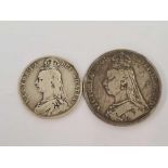 HALF CROWN 1892 & A CROWN 1892