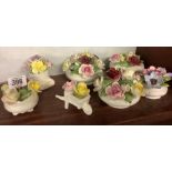 QTY OF 7 SMALL BONE CHINA POSY VASES, ROYAL DOULTON,