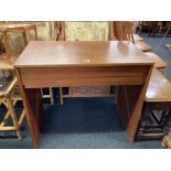 RETRO TEAK DRESSING TABLE WITH HINGED LID & MIRROR,