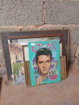 QTY OF F/G PICTURES & METAL ADVERTISING SIGN ELVIS ADVERTISING 'VICTOR HIS MASTERS VOICE RECORDS