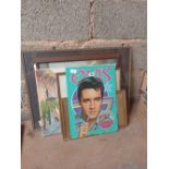 QTY OF F/G PICTURES & METAL ADVERTISING SIGN ELVIS ADVERTISING 'VICTOR HIS MASTERS VOICE RECORDS