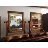 PAIR OF LIGHT MAHOGANY FRAMED SWING MIRROR,