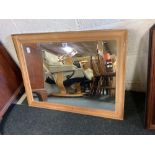 MODERN PINE FRAMED WALL MIRROR, 31.