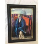ROBIN PICKERING PORTRAIT OF A SEATED WOMAN IN PASTEL, 24.5" X 17.