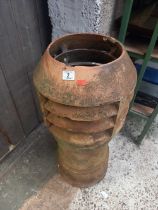 RED CLAY VINTAGE VICTORIAN CHIMNEY POT