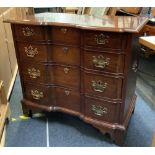 POLISHED MAHOGANY CHEST OF 4 LONG DRAWERS WITH BRASS DROP HANDLES BY PENNSYLVANIA HOUSE FURNITURE,