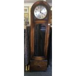 OAK CHIMING GRANDFATHER CLOCK,