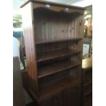 MODERN PINE BOOKCASE WITH DOORS
