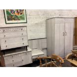 RETRO BEDROOM SUIT BY BERRY FURNITURE WITH FITTED DOUBLE WARDROBE, DRESSING TABLE WITH MIRROR,
