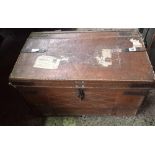 FIRST WORLD WAR OFFICERS LEATHER & METAL TRUNK