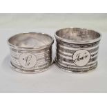 2 SILVER NAPKIN RINGS,