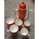 RED COLOURED COFFEE SET BY CARLTONWARE