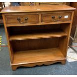 REPRODUCTION YEW SIDE UNIT WITH 2 DRAWERS & SHELF, 29.
