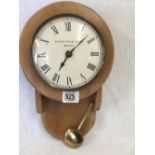 WOODEN BATTERY CLOCK MARKED CORNISH COTTAGE CLOCKS PENZANCE