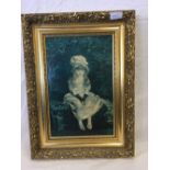 GILT FRAMED PICTURE OF A SEATED GIRL