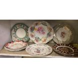 SHELF OF COLLECTORS PLATES, BOWLS ETC,