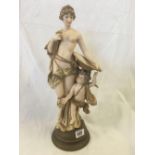 PORCELAIN FIGURE OF A WOMAN & CHILD