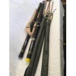 4 FISHING RODS, PEGLEY-DAVIES 9ft CRAFTSMAN & ROSLIN 2 PIECES ROD,