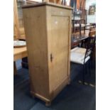 STRIPPED PINE KITCHEN CUPBOARD WITH 4 SHELVES, 27.5" WIDE X 16" DEEP X 52.
