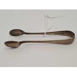 PAIR OF SILVER SUGAR TONGS