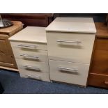 MELAMINE 2 DRAWER FILING CABINET WITH FILES & MATCHING 4 DRAWER OFFICE CABINET