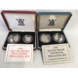 LAST 10P SILVER PROOF SET & 1 SET OF 5P SILVER PROOF COINS